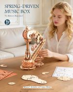 ROKR 3D Wooden Puzzle Harp Music Box, Building Model Kit with Mechanical Movement, Gift for Adults Women, Elegant Home Decor for Desk & Shelf - Image 7