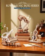 ROKR 3D Wooden Puzzle Harp Music Box, Building Model Kit with Mechanical Movement, Gift for Adults Women, Elegant Home Decor for Desk & Shelf - Image 9