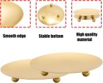 2Pcs Iron Plate Candle Holder Set - 3.54 Inch Decorative Pedestal Candle Stands for Home, Wedding, and Birthday Parties - Elegant Gold Candle Holders for Stylish Décor - Image 5