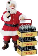 Kurt Adler Coca-Cola Santa with Delivery Cart, 10.5-Inch, Set of 2 | Officially Licensed Christmas Table Piece - Image 3