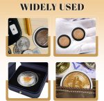 120 Pcs Silver Dollar Coin Holders, Clear Round Plastic Coin Cases with Adjustable Sponge Gasket (17-40mm), Coin Protectors for Collectors, Rare Coins, Black - Image 4