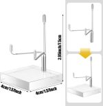 8 Pcs Adjustable Metal Arm Display Stand Crystal Holder Easel Display with Acrylic Base Easel Rock Mineral Stand for Geodes Mineral Agate Collection (Silver,1.57 x 1.57 x 2.95 Inches) - Image 3