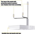 8 Pcs Adjustable Metal Arm Display Stand Crystal Holder Easel Display with Acrylic Base Easel Rock Mineral Stand for Geodes Mineral Agate Collection (Silver,1.57 x 1.57 x 2.95 Inches) - Image 4