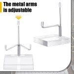 8 Pcs Adjustable Metal Arm Display Stand Crystal Holder Easel Display with Acrylic Base Easel Rock Mineral Stand for Geodes Mineral Agate Collection (Silver,1.57 x 1.57 x 2.95 Inches) - Image 5