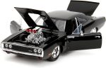 Jada Toys Fast & Furious Dom & Dodge Charger R/T, 1:24 Scale Build n' Collect Die-Cast Model Kit with 2.75" Die-Cast Figure, Black - Image 7
