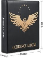 MUDOR Currency Album, 90 Pockets Banknote Collection Book for Bills | Black,Premium PU Dollar Bill Holders for Collectors, Paper Money Sleeves Supplies - Image 7