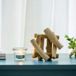 Sziqiqi Handmade Wooden Tea Light Candle Holder with Glass Cup Rustic Country Coastal Style for Farmhouse Home Decoration Home Altar Decoration Holiday Wedding Decoration - Image 4