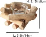 Sziqiqi Handmade Wooden Tea Light Candle Holder with Glass Cup Rustic Country Coastal Style for Farmhouse Home Decoration Home Altar Decoration Holiday Wedding Decoration - Image 6