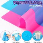 LEOBRO Silicone Mat for Resin Molds, 2 PCS 15.7" x 11.7" Playdough Mat, Silicone Mats for Crafts, Jewelry Resin Molds Mats, for Clay, Paint, Blue & Rose Red - Image 4