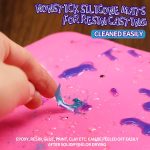 LEOBRO Silicone Mat for Resin Molds, 2 PCS 15.7" x 11.7" Playdough Mat, Silicone Mats for Crafts, Jewelry Resin Molds Mats, for Clay, Paint, Blue & Rose Red - Image 5