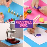 LEOBRO Silicone Mat for Resin Molds, 2 PCS 15.7" x 11.7" Playdough Mat, Silicone Mats for Crafts, Jewelry Resin Molds Mats, for Clay, Paint, Blue & Rose Red - Image 8