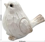 NEW White Modern Farmhouse Bird Figurine, Bird Statue Sculpture - Carved Rustic Distressed Animal Bird Ornaments - Home Decor Accents Collectible Bird Figurine | Spring - Image 3