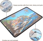Tektalk Jigsaw Puzzle Board Portable Puzzle Mat with Dustproof Cover for Puzzle Storage Saver, Non-Slip Surface, Up to 1000 Pieces (Gray) - Image 3