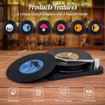 Retro Vinyl Record Coasters with Player, Set of 6 Music Coasters for Drinks - Image 3