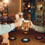 Retro Vinyl Record Coasters with Player, Set of 6 Music Coasters for Drinks - Image 4
