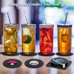 Retro Vinyl Record Coasters with Player, Set of 6 Music Coasters for Drinks - Image 6