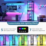 Dystler 6 Tier Glass Display Cabinet with RGB Lights | Adjustable Shelves, Human Sensor Lighting Curio Cabinet, Modern LED Display Case for Collectibles, Black - Image 4