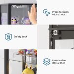 Dystler 6 Tier Glass Display Cabinet with RGB Lights | Adjustable Shelves, Human Sensor Lighting Curio Cabinet, Modern LED Display Case for Collectibles, Black - Image 8