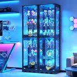 Dystler 6 Tier Glass Display Cabinet with RGB Lights | Adjustable Shelves, Human Sensor Lighting Curio Cabinet, Modern LED Display Case for Collectibles, Black - Image 10