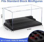 2 Pack Minifigure Display Case for Action Figures Blocks, Clear Dustproof Acrylic Display Box Storage with 3 Movable Steps Gifts for Children,Black… - Image 4