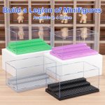 2 Pack Minifigure Display Case for Action Figures Blocks, Clear Dustproof Acrylic Display Box Storage with 3 Movable Steps Gifts for Children,Black… - Image 7