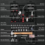 DuraMax 156-Piece Tool Kit for Home - Basic Tool Set with Secure Storage Case, Hammer, Wrench & Socket Sets - Compact Hand Small Tool Box for Auto Repair, Apartment & DIY Projects - Image 3
