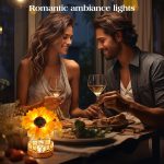 Sunflowers Flower Lamp Cordless Touch Table Lamp Birthday Gifts for Women | 3-Colour Infinitely Dimming Small Night Light Festival Restaurant Bedroom Bar Coffee Shop Decor Gifts - Image 6