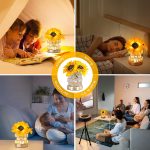 Sunflowers Flower Lamp Cordless Touch Table Lamp Birthday Gifts for Women | 3-Colour Infinitely Dimming Small Night Light Festival Restaurant Bedroom Bar Coffee Shop Decor Gifts - Image 7
