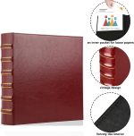 LETVPVOW Vintage Hardback 3 Ring Binder 2 Inch, Professional Leather Binders 2 Inch D Ring, Holds 400 Sheets Capacity 2 Pack - Dark Red - Image 4