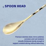 Bar Spoon Cocktail Mixing Stirrers, 2Pcs, 12” Long Handle, Gold | 18/8 Stainless Steel, Long Drink Spoons, for Stirring Coffee & Cocktails - Image 4