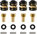 Brass Wheel Hex Hub Extenders for 1/24 RC Crawler, 7mm Wheel Hex Adapter with O-Rings, Weighted Brass Hub Spacers Upgrade Parts, 4PCS (Black & Brass) - Image 4