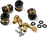 Brass Wheel Hex Hub Extenders for 1/24 RC Crawler, 7mm Wheel Hex Adapter with O-Rings, Weighted Brass Hub Spacers Upgrade Parts, 4PCS (Black & Brass) - Image 6