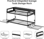 CCCEI Garage Tools Storage with Charging Station. Power Tool Battery Organizer Utility Shelf with Power Strip. 4 Drills Holder Wall Mount Rack, Black. - Image 5