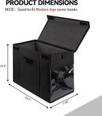 2 Pack Comic Book Storage Box with Lid for Modern Age, Collapsible Magazine Organizer with Clear Window, Heavy Duty Case Container Holder, Black - Image 4