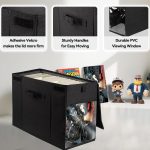 2 Pack Comic Book Storage Box with Lid for Modern Age, Collapsible Magazine Organizer with Clear Window, Heavy Duty Case Container Holder, Black - Image 6