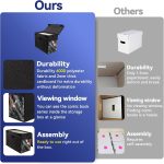 2 Pack Comic Book Storage Box with Lid for Modern Age, Collapsible Magazine Organizer with Clear Window, Heavy Duty Case Container Holder, Black - Image 7