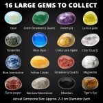 PIBEX Gemstone Collection - 16 PCS Polished Gems & Crystals (1-Inch / 2-3 cm), STEM Geology Kit with Guidebook, 54 ID Cards & Transparent Display Case, Rock Science Gift for Kids Ages 6+ - Image 3