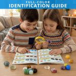 PIBEX Gemstone Collection - 16 PCS Polished Gems & Crystals (1-Inch / 2-3 cm), STEM Geology Kit with Guidebook, 54 ID Cards & Transparent Display Case, Rock Science Gift for Kids Ages 6+ - Image 7