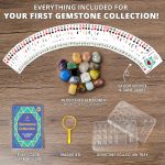 PIBEX Gemstone Collection - 16 PCS Polished Gems & Crystals (1-Inch / 2-3 cm), STEM Geology Kit with Guidebook, 54 ID Cards & Transparent Display Case, Rock Science Gift for Kids Ages 6+ - Image 9