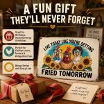 Live Today Like You're Getting Fried Tomorrow Funny Chicken Metal Tin Sign, 8x12 Inch Retro Farmhouse Decor, Humorous Wall Art for Chicken coop farm, Home, Bar, Garage, Cafe - Image 6