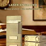 Classic Ligne 2 Style Brass Lighter – Iconic “Ping” Sound (Gold) | Adjustable Single Soft Flame, Refillable Butane, Gift for Men, Father, Husband, Boyfriend - Image 5