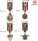 Metal Retro Vintage Medal Badges, Crown Geometric Brooch Pin, Gold Shoulder Pads, For Ribbon, Uniform, Men Costume - Image 3