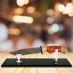 noonebutyou Knife Display Stand, Acrylic Knife Holder for Home Decor (Black Base) - Image 7