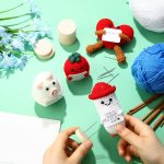 12 Pcs Crochet Doll Stand Wood Base with Steel Needle Glue | Double Single Needle for Crocheted Amigurumi Figures, Wood Holder Glue Included, Stable Support for Display Showcase - Image 3