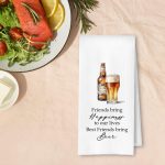 Friend and Beer Kitchen Towels, Gifts for Beer Lovers Dish Tea Bar Towels for Kitchen Bar Cart Decor, Alcohol Gifts for Men Women Decorative Hand Towels, 16x24 Inches - Image 5