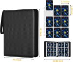 GERMUN 9 Pocket Trading Card Binder,900 Cards,50 Top-Loading Pages, Double Sided Pockets PU Cover Zipper Collection Album Folder for Standard MTG, TCG, Sports Cards (Black) - Image 3