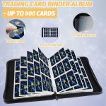 GERMUN 9 Pocket Trading Card Binder,900 Cards,50 Top-Loading Pages, Double Sided Pockets PU Cover Zipper Collection Album Folder for Standard MTG, TCG, Sports Cards (Black) - Image 6