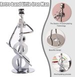 Small Iron Sculpture, Metal Musician Player Art Decor, Musical Man Statue | Art Figurine Decorations, Display for Home Office Desk (Cello) - Image 3