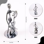 Small Iron Sculpture, Metal Musician Player Art Decor, Musical Man Statue | Art Figurine Decorations, Display for Home Office Desk (Cello) - Image 4