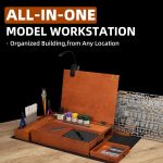 Model Building Station, Portable Hobby Workbench with Tool Storage | Solid wood hobby station with dust collection, cutting mat, tool holders for model, miniatures & scale model assembly - Image 3